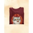 thumbnail image 3 of Angry Cat Sweatshirt Women -Kayomi Harai Designs, Female Medium, 3 of 4