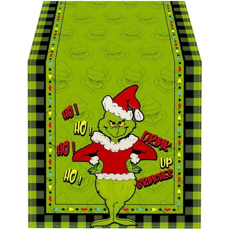 

Act Now! Gomind 12.99 x108.27 Christmas Gr1nch Table Runner Decors Gr1nch Christmas Creative Table Decorations Kitchen Dining Table Runners Decoration Green