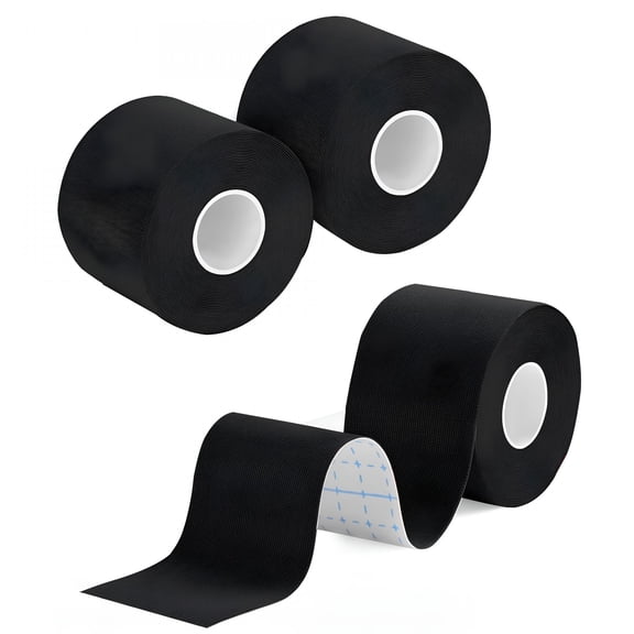 QARUN 3 Rolls Kinesiology Tape, 2 inch x 16.4 feet waterproof athletic tape, Uncut Kinetic for Exercise and Daily Use - Black