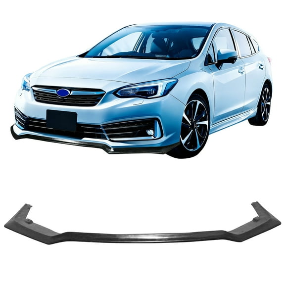 Ikon Motorsports Front Bumper Lip, Compatible with 2020-2023 Subaru Impreza 4DR 5DR IKON 6 Style Unpainted Black PU Poly Urethane Air Dam Chin Spoiler Protector Splitter 1PC