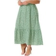 thumbnail image 2 of DARING DIVA Women's Plus Skirts Floral Stretchy Waist Layered Maxi Skirt XL Green, 2 of 6