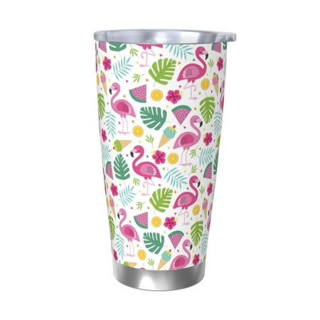 

Lukts Cute Flamingo for 20OZ Car Cup Stainless Steel Direct Drinking Straw Thermos Cup Suitable for Office Travel and Car-Without Straw