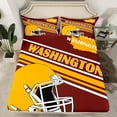 thumbnail image 2 of Erosebridal Ball Game Football Bed Sheets Set Queen Size,Brown Golden Bedding Sets Queen Size,Sport Theme Decor(Washington),Ultra Soft,4 Pieces, 2 of 7