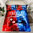 thumbnail image 2 of Castle Fairy 4-Piece King Sheet Set - Teens Blue Red Gamepads Galaxy Video Game Luxury, 2 of 7