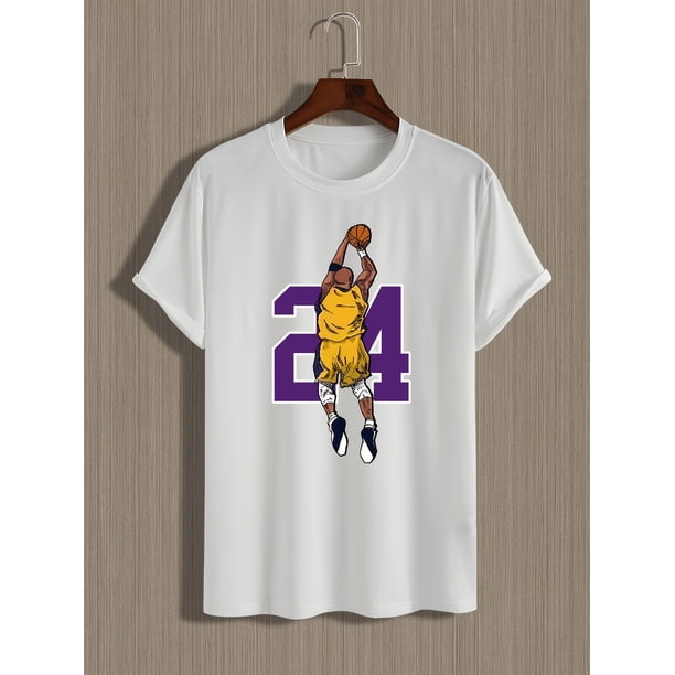 Camiseta con estampado gráfico de jugador de baloncesto para hombre, camisetas deportivas de manga corta de verano para hombre, estilo casual y elegante.