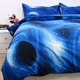 thumbnail image 3 of PiccoCasa 3D Galaxy Printed Duvet Cover Bedding Set of 3, Single Size Royal Blue, 3 of 7