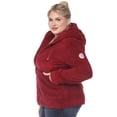 thumbnail image 2 of Plus Size Hooded Sherpa Jacket Red 1X, 2 of 6