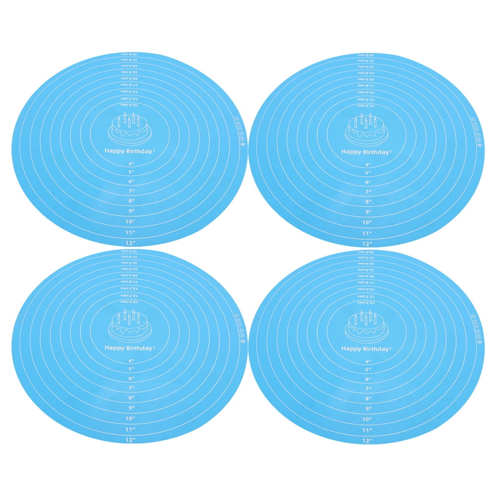 ETHZZLE Sky-Blue Silicone Baking Mat Nonstick Oven Use Antislip Design 4Pcs