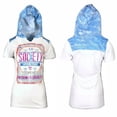 thumbnail image 2 of SOCIETY Women's Sweat Shirt T-SHIRT Hoodie WHITE Biker, 2 of 7