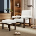 thumbnail image 2 of Newboti Furniture Modern Accent Chair with Ottoman, Mid Century Lounge Chair with footrest, Comfy Fabric Armchair Upholstered Set with Solid Wood Frame for Living Room 80752, 2 of 17