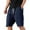 03-Navy, variant on Ecqkame Summer Mens Straight Leg Shorts Elastic Waist Drawstring Fashion Shorts Stretch Lightweight Beach Shorts with Pockets 02-Black L