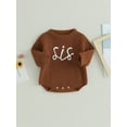 thumbnail image 4 of Bagilaanoe Newborn Baby Girl Knit Romper Sweater Long Sleeve Bodysuits Letter Embroidery Pullover 3M 6M 9M 12M 24M Infant Warm Jumpers Tops Fall Loose Knitwear, 4 of 8