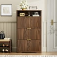 thumbnail image 2 of Jopath Shoe Cabinet Storage For Entryway Hidden Shoes Storage Cabinet With 3 Flip Drawers, Tall Free Standing Shoe Organizer Rack 31.6'' L X 9.6'' W X 54.4'' H For Foyer, Hallway Walnut, 2 of 11
