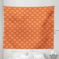 thumbnail image 1 of Geometric Tapestry, Eastern Half Circle Pattern Abstract Geometric Shapes Japanese Kimono, Fabric Wall Hanging Decor for Bedroom Living Room Dorm, 5 Sizes, Orange Pale Yellow, by Ambesonne, 1 of 1