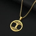 thumbnail image 3 of Tree of Life Pendant Stainless Steel Necklace Charm Couple Party Gift, 3 of 5