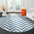 thumbnail image 2 of SAFAVIEH Cottage Maria Geometric Lines Indoor/Outdoor Area Rug Cream/Blue, 6'7" x 6'7" Round, 2 of 9