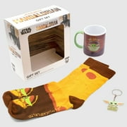 Star Wars Mandalorian Mug, Sock and Baby Yoda Key Chain Gift Bundle