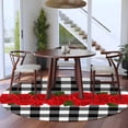 thumbnail image 4 of Round Area Rug 6 Ft, Valentine's Day Washable Non-Slip Circle Carpet for Living Room/Bedroom, Red Rose Flowers Buffalo Plaid Romantic Low-Profile Indoor Mats Collection Rugs for Residential, 4 of 7