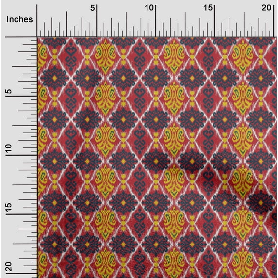 oneOone Cotton Flex Fabric Geometric|Swirl & Paisley Ikat Printed Craft Fabric BTY 40 Inch Wide