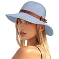 thumbnail image 2 of Sun Hats for Women Wide Brim Packable Summer Hat UV Protection Outdoor Fashion Beach Travel Cap (Free Size, Light Blue), 2 of 7