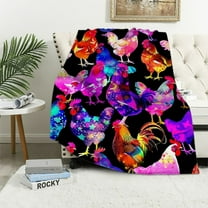 JEUXUS Chicken Blanket for Adults,Soft Cozy Chicken Lover Gifts,Funny Flannel Rooster Chickens Throw Blankets Christmas Brithday Gifts for Kids Girls Lovers Adults Women