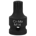 thumbnail image 1 of Dado de impacto de triple cuadrado con ranura M14, dado de impacto de perfil bajo, herramienta para extraer tornillos de pinza de freno, 1 of 5