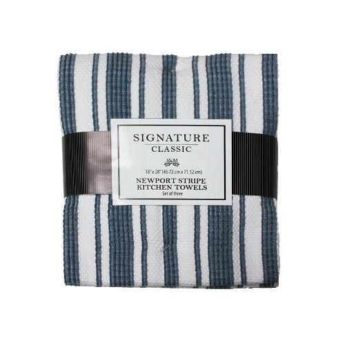 Design Imports 3535 Kitchen Towels Newport Blue 100 Cotton 18 X 28 In 3 Pk Quantity 3 Walmart Com Walmart Com
