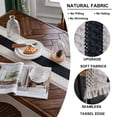 thumbnail image 3 of 12 "* 70" Natural Burlap Boho Mesa de Comedor Mesa Bandera Decoración moderna de la casa de campo Estilo campestre Encaje de ganchillo de algodón tejido, estilo Boho, 3 of 5