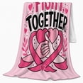 thumbnail image 2 of This Fight Together Awareness Theme, Cozy Typography Art Scene, Warm Flannel Blanket for Living Room and Reading Nook, Art Lovers Valentine's Day Gift, Artistic Home Decor, 2 of 9