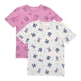 thumbnail image 1 of Playera Casual Stitch para Niña Manga Corta Off White Rosa Talla 12, 1 of 6