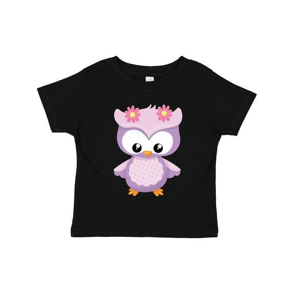 Inktastic Cute Pink and Purple Owl Girls Toddler T-Shirt