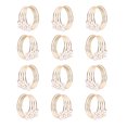 thumbnail image 3 of Juego de 12 Anillos de Servilletas de Perlas Doradas para Bodas Anillos de Servilletas para Mesa de Cena Anillos de Hebillas de Servilletas de Perlas, 3 of 10