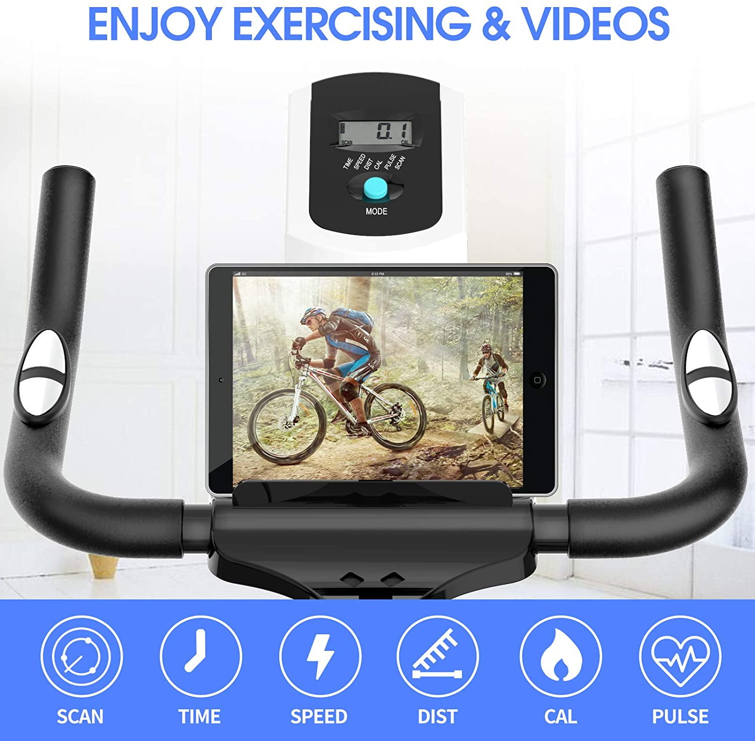 Pooboo Indoor Cycling Bike Magnetic Stationary Exercise Bikes Home Cardio Workout Bicycle Machine 350lb Flywheel Weight 40lbs