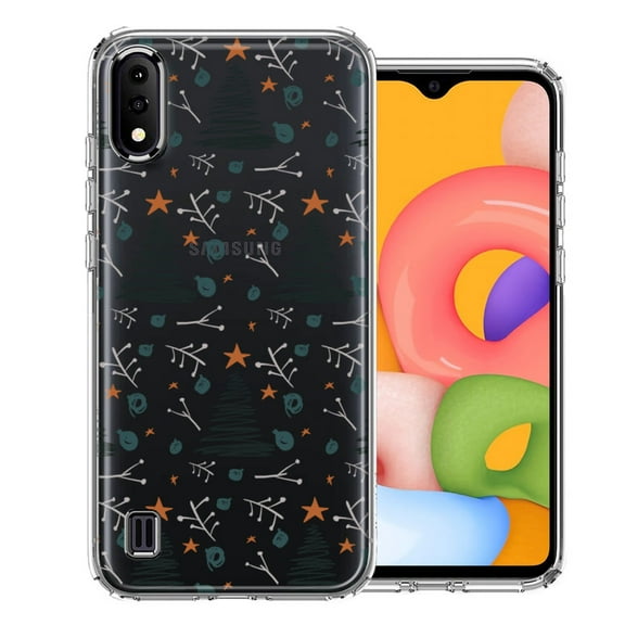 MUNDAZE For Samsung Galaxy A01 Holiday Christmas Trees Design Double Layer Phone Case Cover