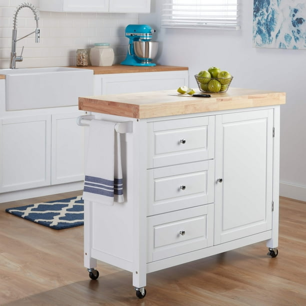 Simple Living Monterey Kitchen Island Cart Walmart Com Walmart Com
