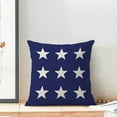 thumbnail image 3 of 4th of July Pillow Covers 18x18 Set of 2, White Stars Blue Patriotic Decorations Throw Pillow Covers American Flag Independence Memorial Day Outdoors Decorative Cushion Case for Couch Sofa Home, 3 of 6