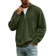 thumbnail image 2 of Men's Oversized Corduroy Half Zip Sweatshirts Mock Neck Long Sleeve Pocket Loose Fit Casual Everyday Fall Winter Tops, 2 of 8