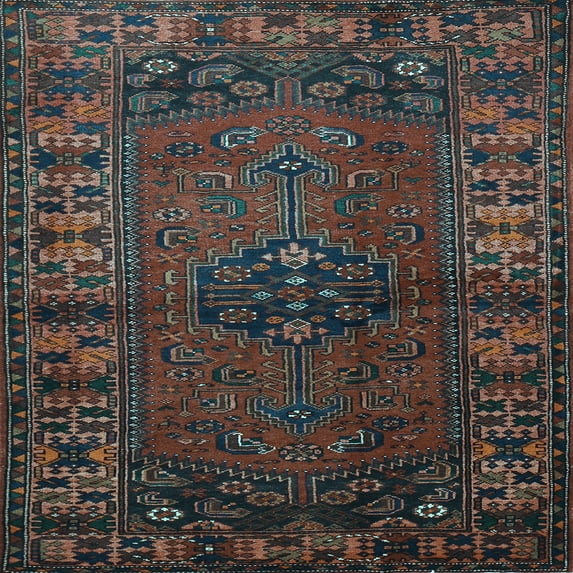 Ahgly Company Indoor Square Persian Light Blue Traditional Area Rugs, 3' Square
