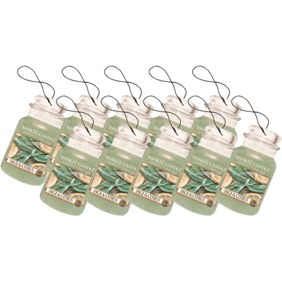 Yankee Candle Sage & Citrus Car Jar Air Freshener (10 Pack)