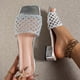 thumbnail image 2 of Mujeres de Moda Casual Vestible Ropa Exterior Versátil Color Sólido Hueco-Fuera Tejido Zapatillas de Tacón Medio, 2 of 9