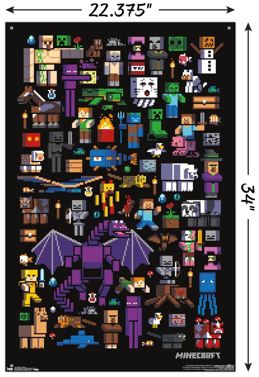 Minecraft - Mobbery Wall Poster, 22.375" x 34"