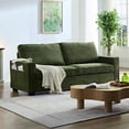 thumbnail image 2 of Kevinplus Corduroy Sofa, 87.4 inch Modern Design Sofa with Cup Holder and Storage Bags, Deep Seat Sofa Couch,Comfy Couch for Living Room,Apartment,Green, 2 of 9
