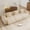 Light Camel, variant on Streamlined Design 3 Seat Velvet Modular Sofa - Brown French Edge Piping