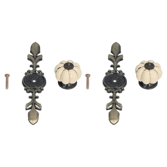 Ceramic Cupboard Door Knobs,2pcs/set Hand Painted Pumpkin Ceramic Handles Ceramic Cabinet Handle Performance Driven