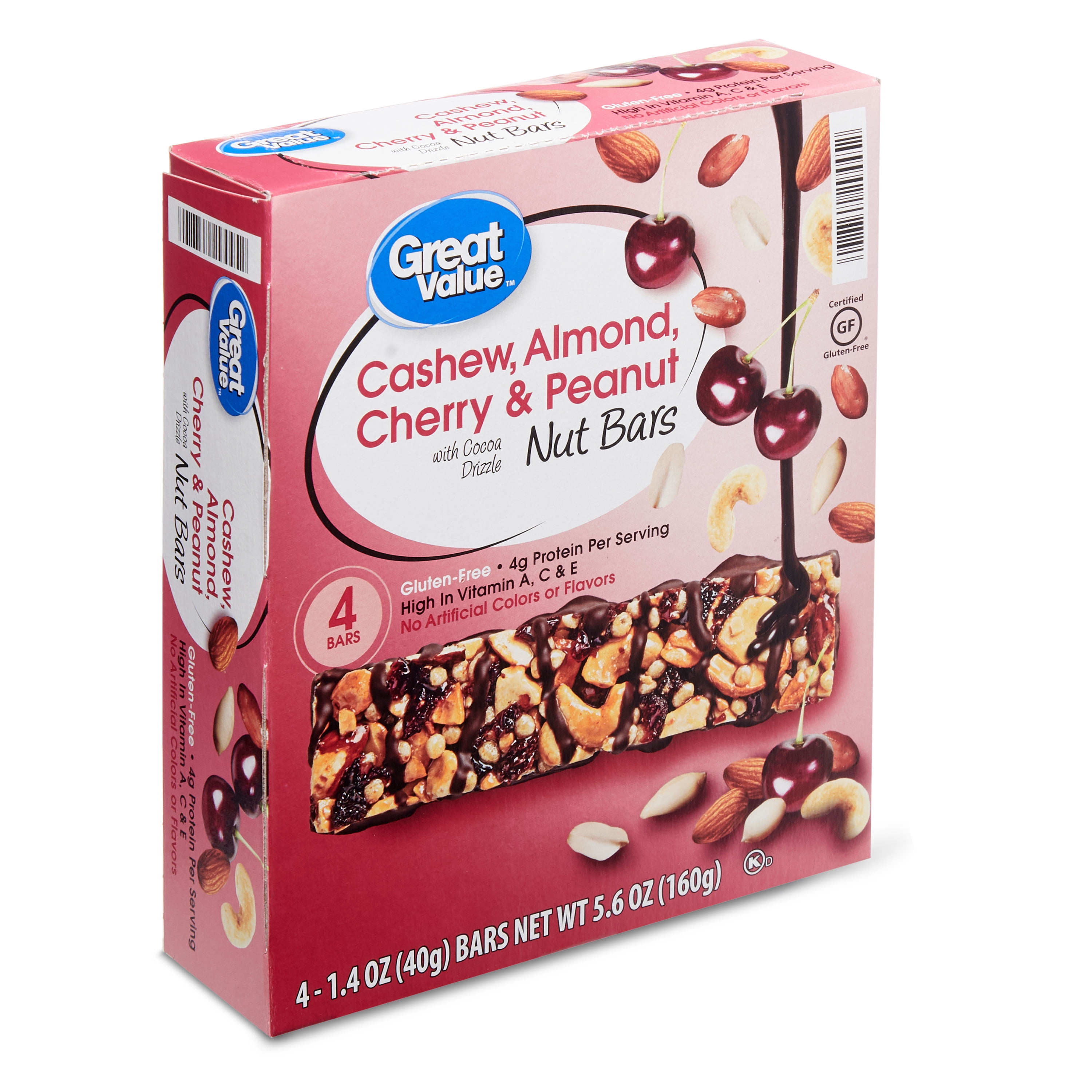 Great Value Cashew, Almond, Cherry, & Peanut Nut Bars with Cocoa