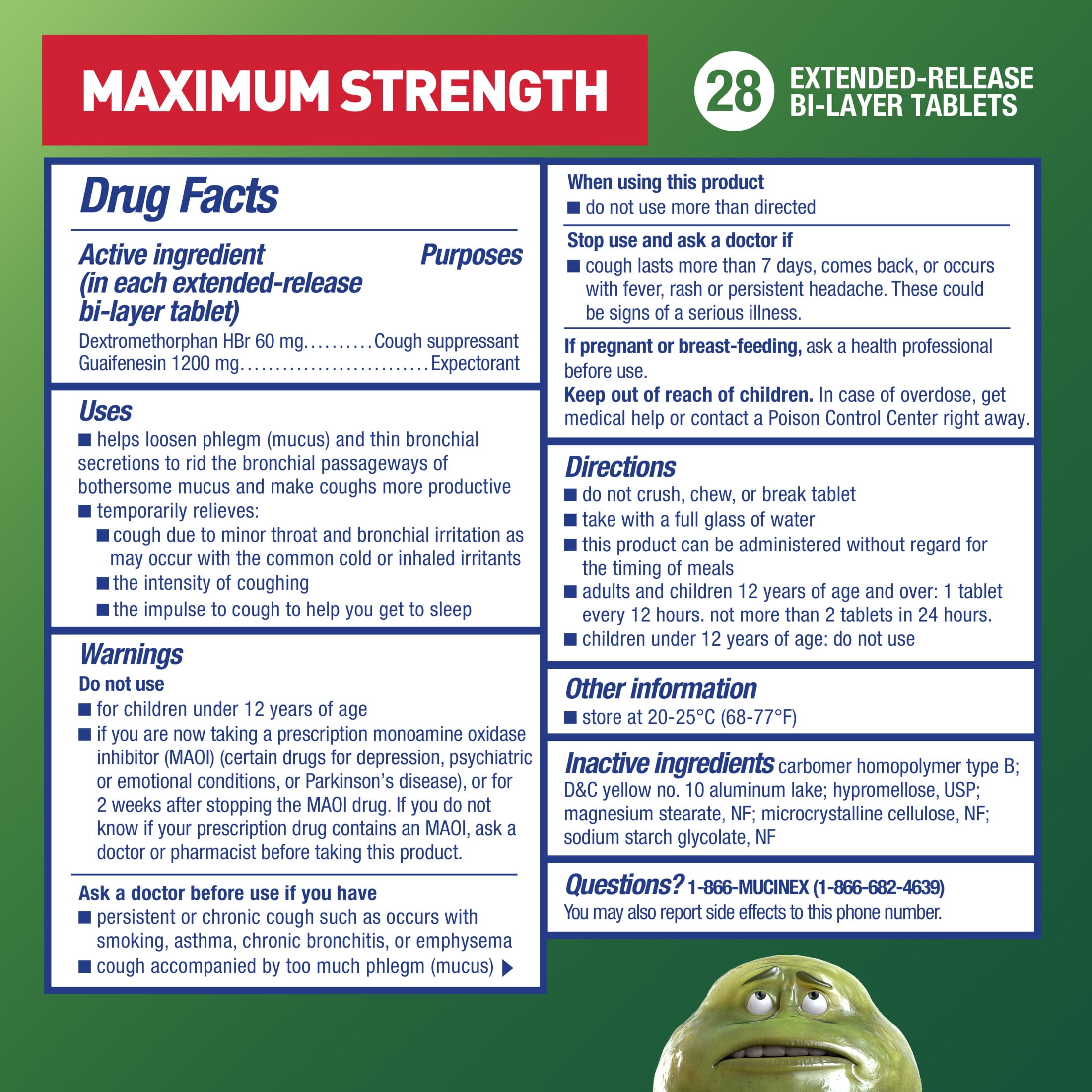 Mucinex DM 12 Hour Max Strength Expectorant & Cough Medicine, Excess Mucus Relief, FSA, 28 Tablets