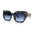 thumbnail image 4 of Womens Diva Oversized Thick Temple Jewel Hinge Fashion Plastic Sunglasses Blue Tortoise - Navy, 4 of 8