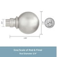 thumbnail image 4 of Kenney Mercer 3/4 Inch Decorative Window Curtain Rod, 36-66 Inch, Brushed Nickel, 4 of 6