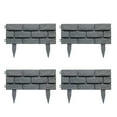 thumbnail image 1 of Las cercas grises plásticas desmontables 4pcs imitaron el marco de piedra del jardín y el borde del césped, 1 of 5