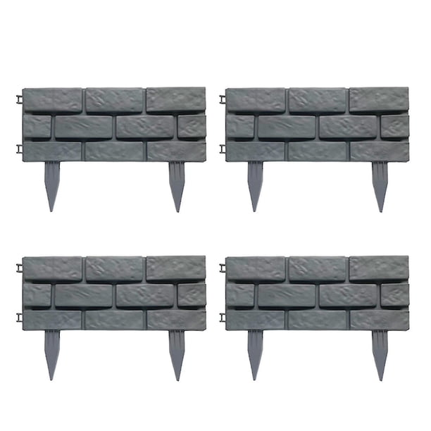 Las cercas grises plásticas desmontables 4pcs imitaron el marco de piedra del jardín y el borde del césped